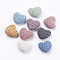 Unwaxed Natural Lava Rock Beads, for Perfume Essential Oil Beads, Aromatherapy Beads, Dyed, Heart, No Hole/Undrilled, Mixed Color, 22x24x11mm