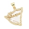 Rack Plating Brass Micro Pave Cubic Zirconia Pendants, with Shell, Long-Lasting Plated, Lead Free & Cadmium Free, Nicaragua Map Charms, Real 18K Gold Plated, 22x22.5x2.5mm, Hole: 5x3mm