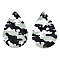 Imitation Leather Big Pendants, Teardrop with Camouflage Pattern, Light Green, 56.5x37x2mm, Hole: 2mm