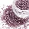 Glass Bugle Beads, Transparent Colours Luster, Rosy Brown, 2.5~3x2mm, Hole: 0.9mm, about 15000pcs/pound
