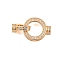 925 Sterling Silver Micro Pave Clear Cubic Zirconia Fold Over Clasps, Ring, Real 18K Gold Plated, 16.5x10x2mm, Hole: 4.5x2.5mm