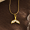 Fishtail Stainless Steel Pendant Necklaces for Women, Golden, 15.75 inch(40cm)
