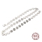 Anti-Tarnish Rhodium Plated 925 Sterling Silver Flat Round Link Chains, Sequin Chains, Soldered, Platinum, Flat Round: 5x0.3mm, Link Ring: 3x2x0.4mm