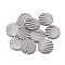 Non-Tarnish 201 Stainless Steel Pendants, Textured, Flat Round, Stainless Steel Color, 28x1mm, Hole: 1.8mm