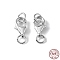 925 Sterling Silver Lobster Claw Clasps, with Jump Rings, Silver, 8x5x2.5mm, Hole: 3mm and 4mm