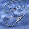 Tarnish Resistant Trendy Men's 304 Stainless Steel Snake Chain Necklaces, with Lobster Clasps, Stainless Steel Color, 17.3 inch(43.9cm), 0.9mm