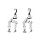 Non-Tarnish 201 Stainless Steel Pendants, Laser Cut, Human, Stainless Steel Color, 26.5x12.5x1.5mm, Hole: 3.5mm