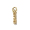 Golden Brass Charms, with Jumnp Rings, Word, 12x3x2mm