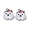 304 Stainless Steel Enamel Pendants, Octopus Charm, Stainless Steel Color, White, 15x13.5x1.5mm, Hole: 1.8mm