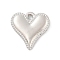 Brass Charms, Cadmium Free & Nickel Free & Lead Free, Heart, Platinum, 13.5x14x2.5mm, Hole: 1.6mm