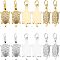 12Pcs 2 Colors Brass Micro Pave Clear Cubic Zirconia Pendants, Real 18K Gold & Platinum, Tortoise, Mixed Color, 23x10x2mm, Hole: 3.5mm, 6pcs/color