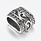 316 Surgical Stainless Steel Slide Charms, with Rhinestone, Rectangle, Antique Silver, 11.5x16x10mm, Hole: 6x12mm