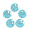 Synthetic Turquoise Charms, with Plastic Letter, Flat Round, Letter.V, 15x2mm, Hole: 1.5mm