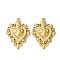 304 Stainless Steel Pendants, Ion Plating(IP), Heart Charm, Real 18K Gold Plated, 32.5x23.5x3.5mm, Hole: 1.6mm