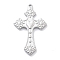 Anti-Tarnish 304 Stainless Steel Big Pendants, Cross Charm, Stainless Steel Color, 50x30.5x3.5mm, Hole: 2mm