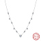 925 Sterling Silver Pendant Necklaces, Micro Pave 5A Cubic Zirconia Charm Necklaces, Real Platinum Plated, 13.98 inch(35.5cm)