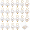 Natural Cultured Freshwater Pearl Potato Charms with Golden Plated 304 Stainless Steel Loops, Golden, 14mm, Hole: 2.5mm