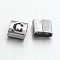 Tarnish Resistant Letter Style 201 Stainless Steel Square Slide Charms, Letter.G, 9x8x4mm, Hole: 8x3mm