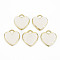 Light Gold Plated Alloy Pendants, with Cloth Fabric, Cadmium Free & Nickel Free & Lead Free, Heart, Creamy White, 20x19x6.5~7mm, Hole: 3x4mm