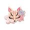 Printed Acrylic Pendants, Fox, Pink, 30x37.5x2.5mm, Hole: 1.5mm