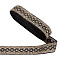 AHANDMAKER 10 Yards Embroidered Ribbon 1.6 inch Black Fabric Embroidered Trim Rhombus Pattern with Sequins Vintage Jacquard Woven Ribbon Embroidered Trim décor for Sewing