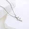 Stainless Steel Alphabet Pendant Necklaces for Women, Stainless Steel Color, Letter F