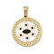 Ion Plating(IP) 304 Stainless Steel Enamel Rhinestone Pendants, Eye Charms, Real 18K Gold Plated, 26x23.5x2.5mm, Hole: 6.5x4mm