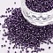 Glass Cylinder Beads, Seed Beads, Metallic Colours, Baking Paint, Round Hole, Dark Slate Blue, 1.5~2x1~2mm, Hole: 0.8mm, about 8000pcs/bag, about 1pound/bag
