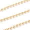 Brass Ball Chains, Flower Textured Pattern, with Spool, Long-Lasting Plated, Unwelded, Real 18K Gold Plated, 4mm, about 16.4 Feet(5m)/roll