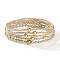 5Pcs Zinc Alloy & Glass Seed Round Beads Stretch Bracelet Set for Women, Silver, Inner Diameter: 5/8 inch(1.6cm)