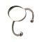 304 Stainless Steel Open Cuff Ring Components, Pad Ring Setting, Oval, Stainless Steel Color, Oval: 15.5x11.5mm, Adjustable, Tray: 14.5x10.5mm 