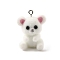 Flocky Opaque Resin Pendants, Koala Charms, with Platinum Iron Loop, White, 29.5x22.5x15.5mm, Hole: 2mm