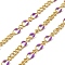 Brass Enamel Figaro Chains, with Spool, Long-Lasting Plated, Soldered, Lead Free & Cadmium Free, Dark Violet, 5x3x0.8mm