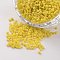 12/0 Opaque Colours Seep Glass Beads, Round Seed Beads, Yellow, 1.5~2x2mm, Hole: 0.5mm, about 22500pcs/450g
