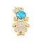 Brass Micro Pave Cubic Zirconia Pendants, Girl Charms, with Synthetic Opal, Long-Lasting Plated, Rack Plating, Lead Free & Cadmium Free, Real 18K Gold Plated, 18.5x11x3mm, Hole: 1.2mm