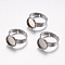 Tarnish Resistant Adjustable 304 Stainless Steel Finger Rings Components, Pad Ring Base Findings, Flat Round, Stainless Steel Color, Tray: 10mm, 17mm