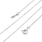 Silver Color Plated Brass Chain Necklaces for Women, with Spring Ring Clasps, Thin Chain, 16.5 inch,0.5mm