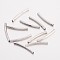Iron Tube Noodle Beads, Curved Tube, Platinum Color, about 2mm in diameter, 20mm long, hole: 1mm