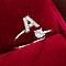 Brass & Cubic Zirconia Cuff Rings, Letter, Platinum, Letter A, Inner Diameter: 17mm