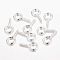 Iron Screw Eye Pin Peg Bails, For Half Drilled Beads, Silver Color Plated, 13x6.5x1.5mm, Hole: 4mm, Pin: 1.5mm