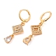 Серьги с подвесками из золотой латуни EJEW-B037-15G-2