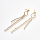 Латунные серьги с цирконами KK-S350-050G-2
