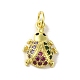 Латунные микро-паве красочные кубические циркониевые подвески KK-M283-26D-02-1