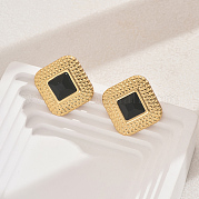 Серьги-гвоздики из нержавеющей стали и стекла XG9107-2