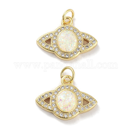 Латунные микропаве прозрачные подвески с фианитом KK-L213-037G-1