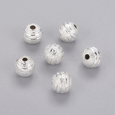 Латунные текстурированные бусины KK-B208-S-1