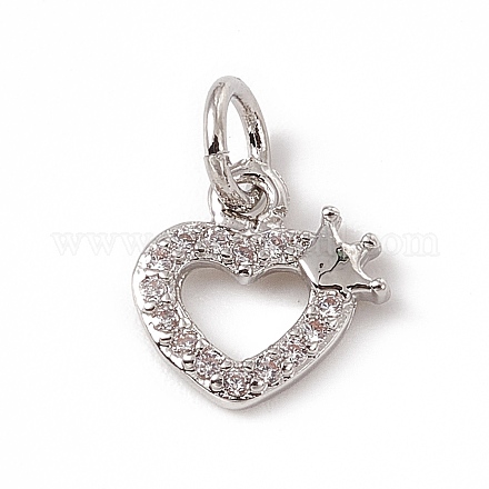 Латунные микропаве прозрачные кубические циркониевые подвески ZIRC-F132-38P-1
