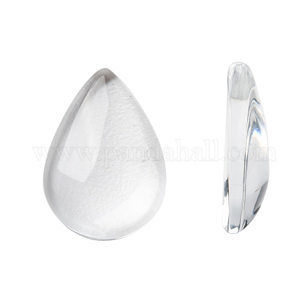Прозрачные каплевидные стеклянные кабошоны GGLA-R024-14x10-1