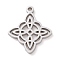 Non-Tarnish 304 Stainless Steel Hollow Pendants, Knot, Stainless Steel Color, 19x16x1mm, Hole: 1.5mm
