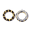Imitation Leather Pendants, with Aluminum Bottom, Ring, Platinum, Gold, 40.5x38x5mm, Hole: 1.5mm